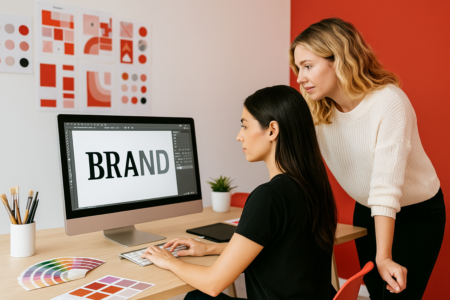 Rebranding Equipo trabajando en estrategia de rebranding e identidad de marca